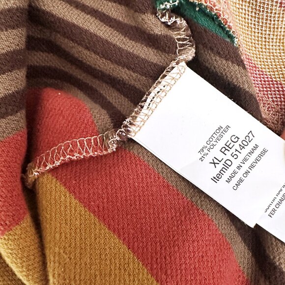 Men's L.L.Bean Comfort Stretch Piqu Stripe 1/4 Zip Pullover 514027 Sweater XL - Picture 5 of 5